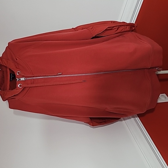 Athleta "On My Way Triumph" Hoodie in Rust Full Zip Balloon Sleeve Jacket Sz 2XL - Picture 4 of 9